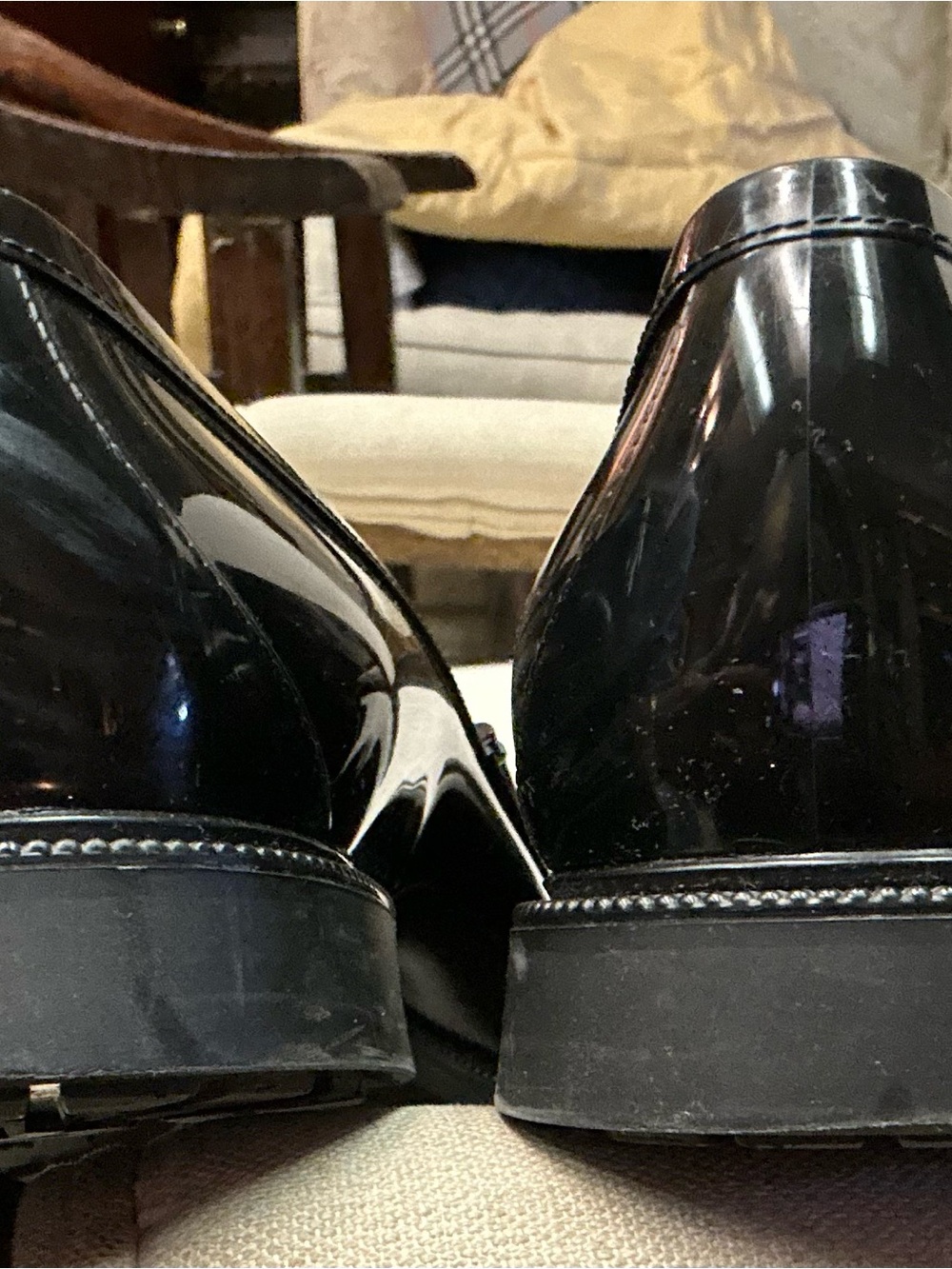 Gucci Black Patent Leather Horsebit Slip-On Loafers - Picture 3 of 6